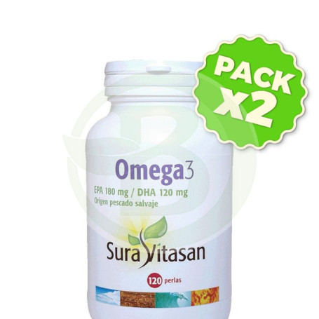 Pack 2x Omega 3 1.200Mg. 120 Perlas Sura Vitasan