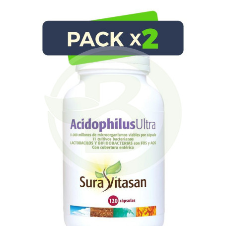 Pack 2x Acidophilus Ultra 120 Cápsulas Sura Vitasan
