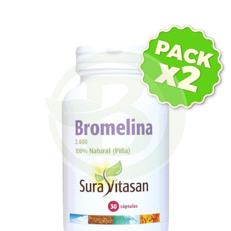 Pack 2x Bromelina 2.400 30 Cápsulas Sura Vitasan