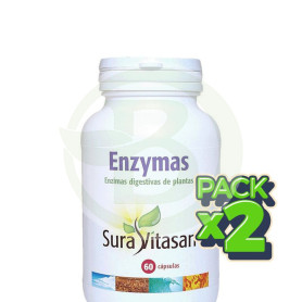Pack 2x Enzymas Vegetales 60 Cápsulas Sura Vitasan