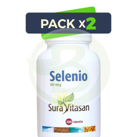 Pack 2x Selenio 100Mcg. 100 Cápsulas Sura Vitasan