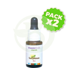 Pack 2x Vitamine K2 et D3 15Ml. Sura Vitasan