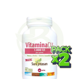 Pack 2x Vitamina D3 1.000Ui 60 Perlas Sura Vitasan