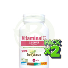 Pack 2x Vitamine D3 2.500Ui 120 Perles Sura Vitasan