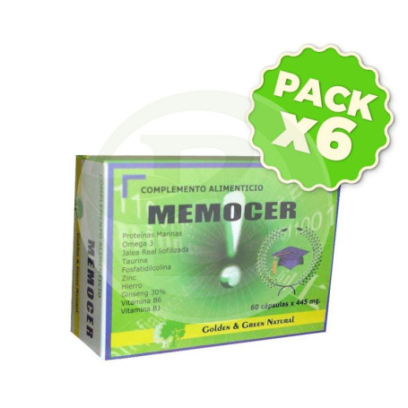 Pack 6x Memocer Golden Green 60 Cápsulas