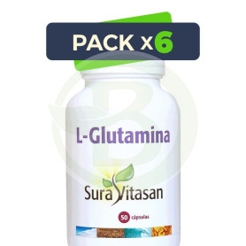 Pack 6x L-Glutamina 500Mg. 50 Cápsulas Sura Vitasan