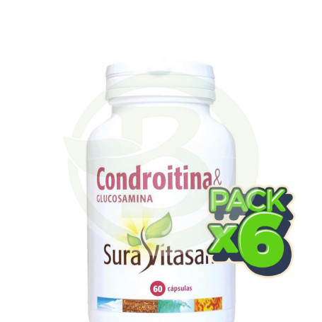 Pack 6x Condroitina y Glucosamina 60 Cápsulas Sura Vitasan