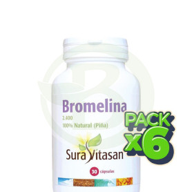 Pack 6x Bromelina 2.400 30 Cápsulas Sura Vitasan