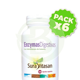 Pack 6x Enzymas Digestivas 100 Cápsulas Sura Vitasan
