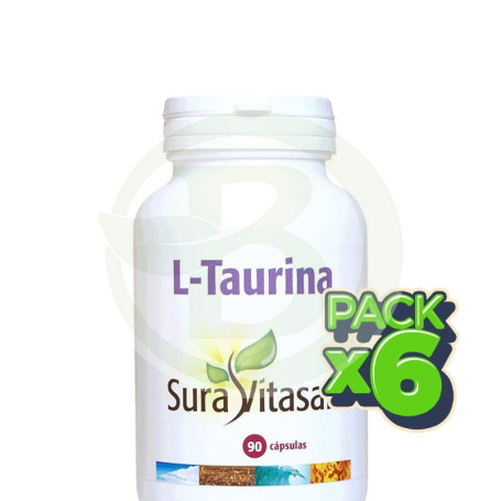 Pack 6x L-Taurina 500Mg. 90 Cápsulas Sura Vitasan