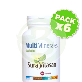 Pack 6x Multi Minerales Quelados 90 Cápsulas Sura Vitasan