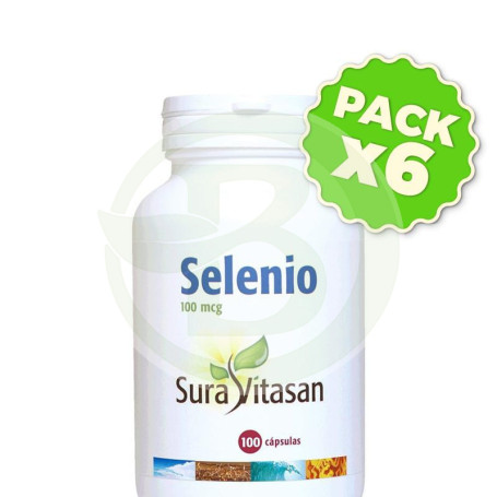 Pack 6x Selenio 100Mcg. 100 Cápsulas Sura Vitasan