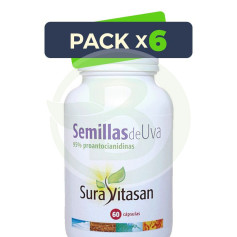 Pack 6x Graines De Raisin 60 Gélules Sura Vitasan