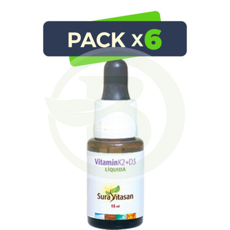 Pack 6x Vitamina K2 y D3 15Ml. Sura Vitasan