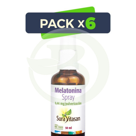 Pack 6x Melatonina Spray 50Ml. Sura Vitasan