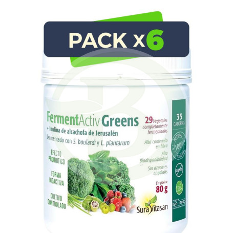 Pack 6x Ferment Activ Greens 80Gr Sura Vitasan