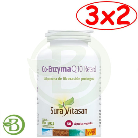 Pack 3x2 Coenzima Q10 Retard 60 Cápsulas Sura Vitasan