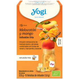 Infusion Froide Pêche et Mangue 15 Sachets Yogi Tea