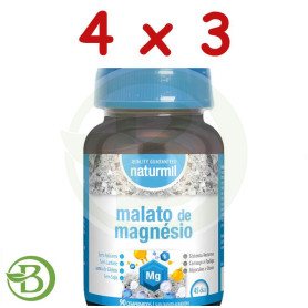 Pack 4x3 Malato De Magnesio 90 Comprimidos Naturmil