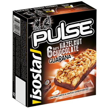 Barres Pulse Choco Noisette Saveur Guarana 6 Unités Isostar