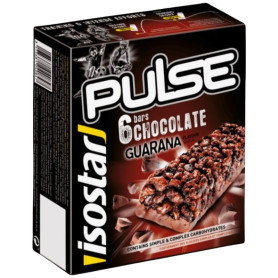 Barres Pulse Chocolat Goût Guaraná 6 Unités Isostar