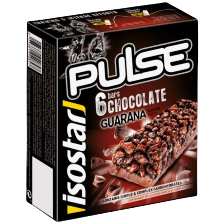 Barres Pulse Chocolat Goût Guaraná 6 Unités Isostar