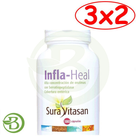 Pack 3x2 Infla Heal 180 Cápsulas Sura Vitasan
