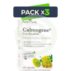 Pack 3x Calmogene con Rhodiola 60 Gélules Natysal