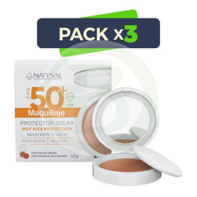 Pack 3x Maquillaje Solar en Crema Fps50 10G Natysal