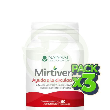 Pack 3x Mirtiven 60 Cápsulas Natysal