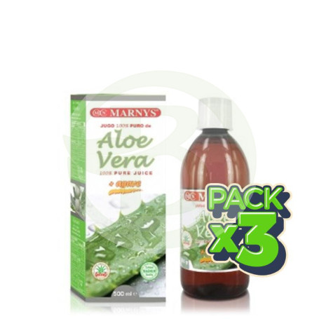 Pack 3x Zumo de Aloe Vera y Ágave 500Ml. Marnys
