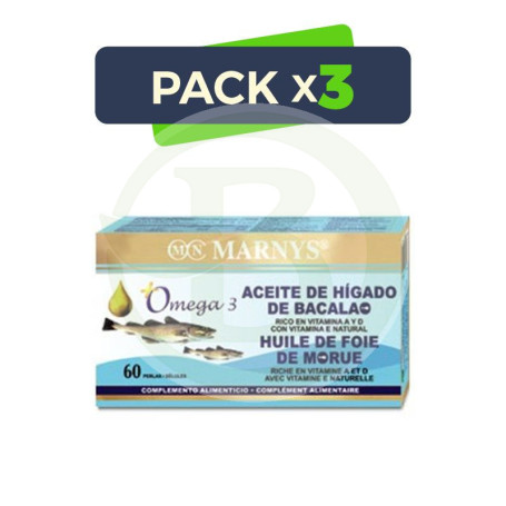 Pack 3x Aceite de Hígado de Bacalao Marnys