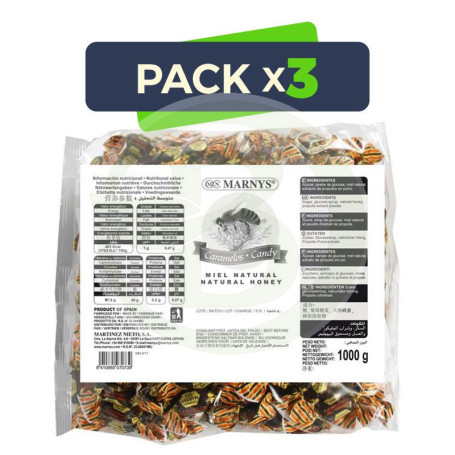 Pack 3x Caramelos De Propoleo con Miel 1Kg Marnys