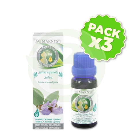 Pack 3x Aceite Esencial Salvia Española 15Ml. Marnys
