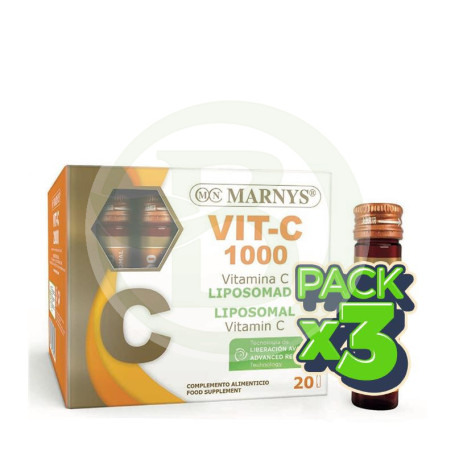 Pack 3x Vit-C 1000 Liposomada 20 Viales Marnys