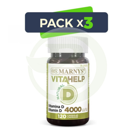 Pack 3x Vitahelp D Natural 120 Cápsulas Marnys