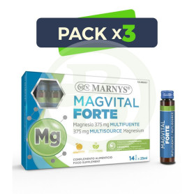 Pack 3x Magvital Forte 14 Viales Marnys