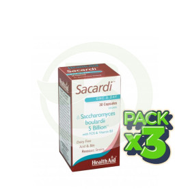 Pack 3x Sacardi 30 Cápsulas Health Aid