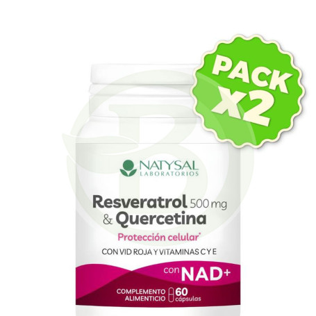 Pack 2x Resveratrol y Quercitina con Nad+ 60 Capsulas Natysal