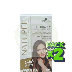 Pack 2x Natupel Anticaída, Fuerza y Vitalidad 32 Cápsulas Natysal