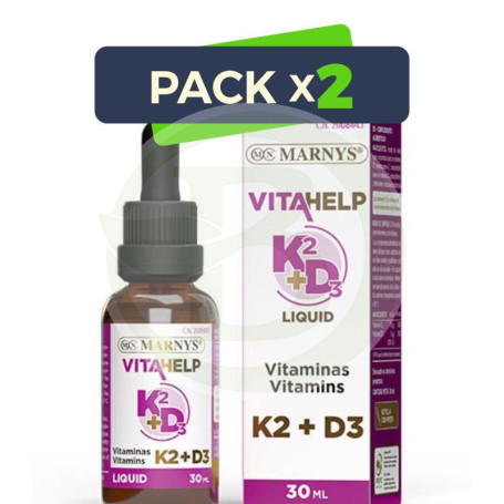 Pack 2x Vitahelp K2 con D3 30Ml Marnys
