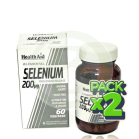 Pack 2x Selenio 200mcg. Health Aid