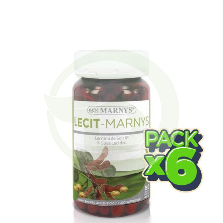 Pack 6x Lecit 60 Cápsulas Marnys