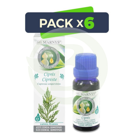 Pack 6x Aceite Esencial Alimentario de Ciprés 15Ml. Marnys