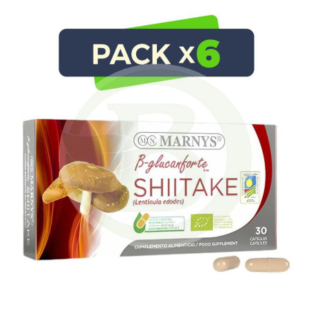 Pack 6x Shitake Bio 30 Cápsulas Vegetales Marnys