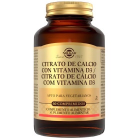 Citrate De Calcium avec Vitamine D3 60 Comprimés Solgar