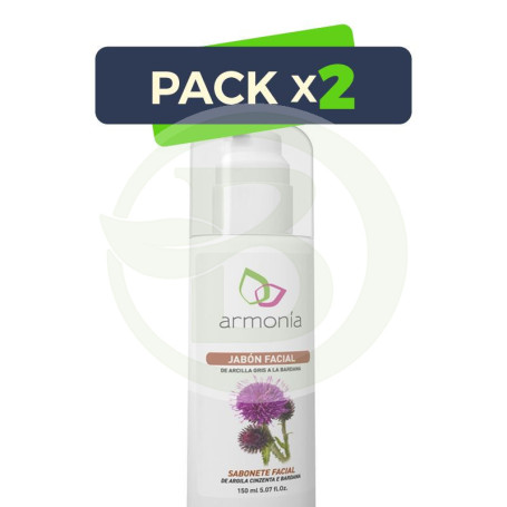 Pack 2x Jabón Facial de Arcilla Gris 150Ml. Armonia