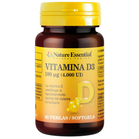 Vitamine D3 100Mcg (4000 Ui) 60 Perles Nature Essential