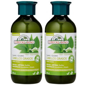 Shampooing pour Cheveux Gras 300+300Ml Corpore Sano