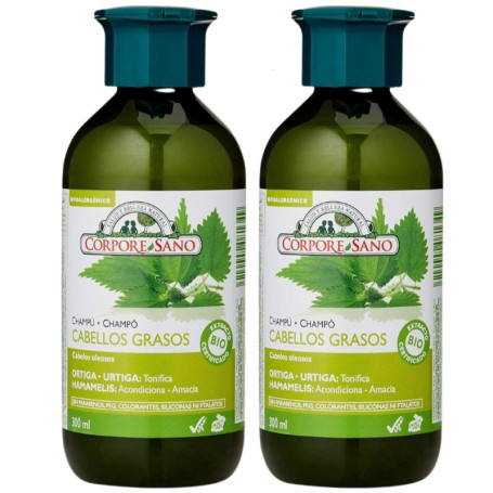 Shampooing pour Cheveux Gras 300+300Ml Corpore Sano